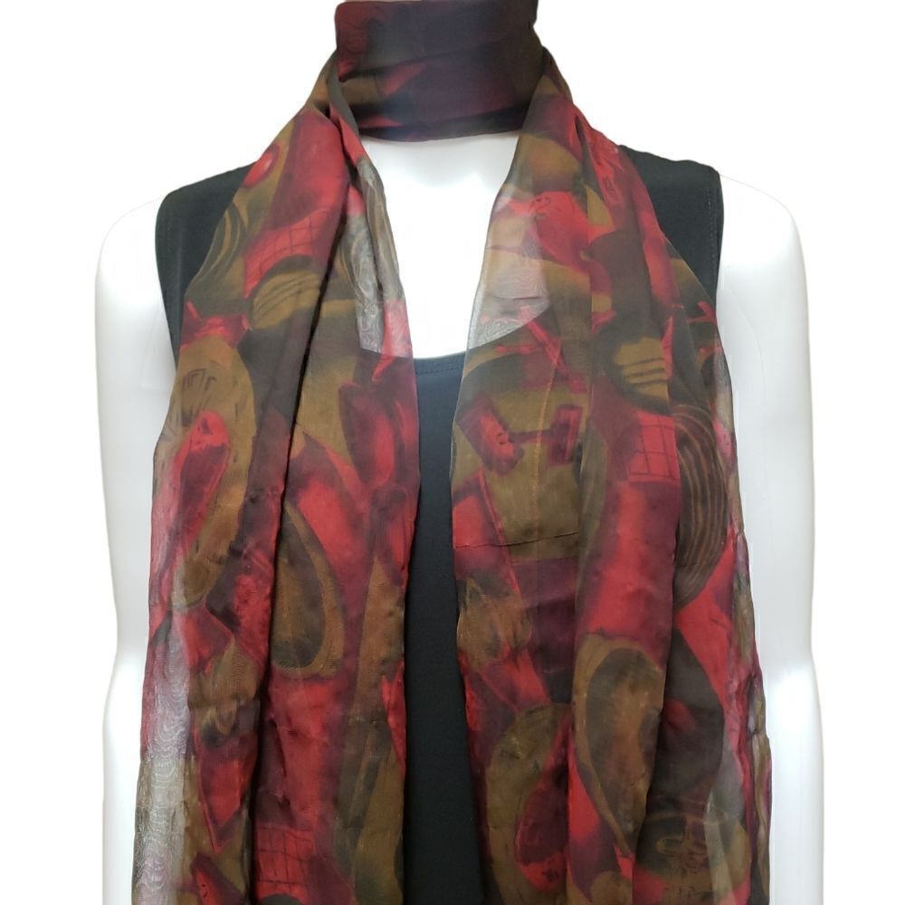 🌹BURGANDY AND BROWN SHEER SCARF